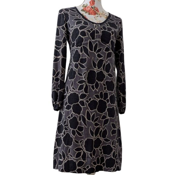 Boden Sz 12R 100% Wool Long Sleeve Lightweight Sweater Dress Geometric Floral - Picture 1 of 10